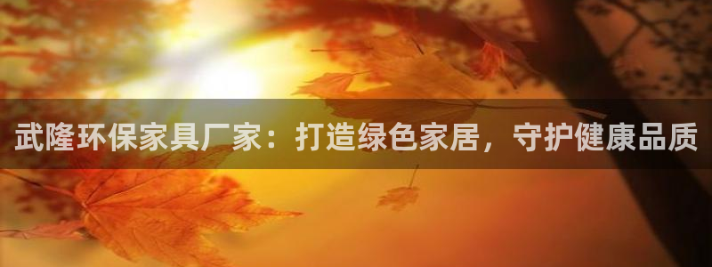 杏耀平台可以提款吗：武隆环保家具厂家：打造绿色家居，守护健康